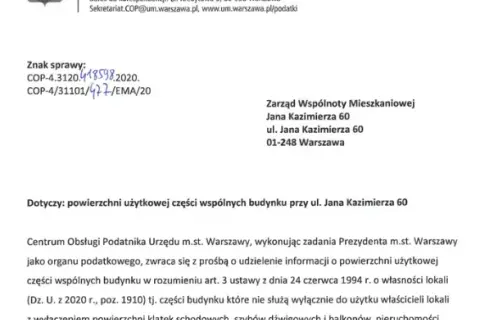 Gdzie znaleźć powierzchnię użytkową części wspólnych budynku?