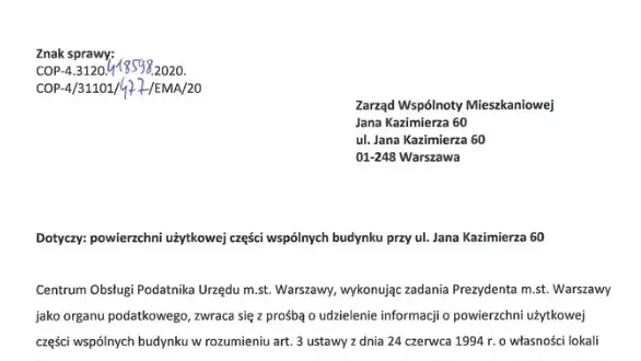 Gdzie znaleźć powierzchnię użytkową części wspólnych budynku?